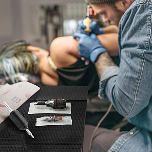 Annhua Black Dental Bibs Waterproof Patient Disposable Bib 13" X 18", Polyback Towel 3 Ply Tissue Tattoo Paper Napkins 60 Pcs For Dental Clinic, Tattoo Staion And Salon - Soft And Fluid Resistant #TOP7