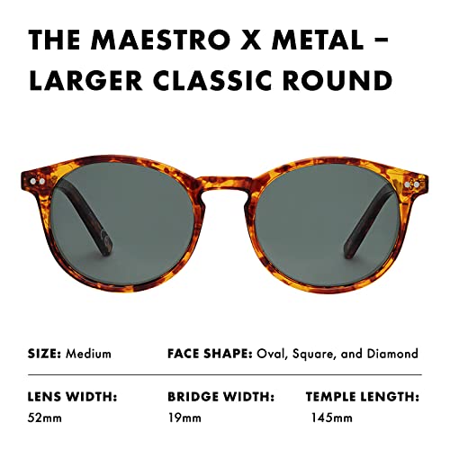 Image of PRIVE REVAUX unisex-adult The Maestro Metal X Round Sunglasses