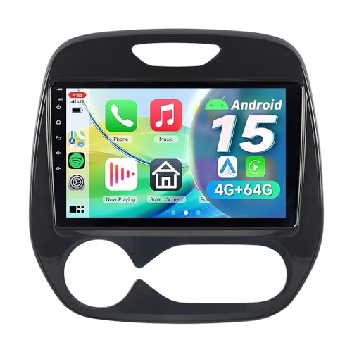 ACAVICA Autoradio Android 15 4+64GB – 9'' Touch Screen con Wireless Carplay, Android Auto, Bluetooth 5.4, WiFi 6, GPS Navigatore – Stereo per Renault Captur MK1 2013-2019 Auto Tablet