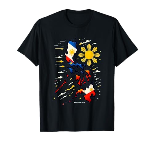 Filipinas Mapa Ropa Pilipinas Filipino Geografía Camiseta