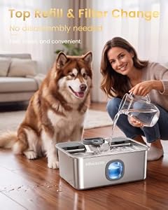 16L Stainless Steel Dog Water Fountain with Dual 5-Layer Filtration System — photo 6 of 6