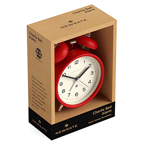 Newgate ® Charlie Bell Echo Alarm - Small Contemporary Bedside Alarm Clock - Analogue Alarm Clock - Twin Bell Alarm Clock - Desk Clock - Bedside Clock - Arabic Numerals (Fire Engine Red) #TOP7