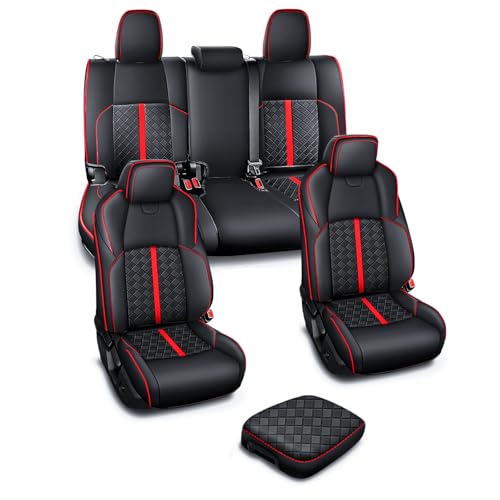 Image of Leather Seat Covers Custom Fit for Tacoma Gen 4th (2024-2026) Double Cab | Custom Fit for SR, SR5, TRD PreRunner, TRD Sport, TRD Off-Road, Limited, Trailhunter - Fully Covered - Fit Like a Glove