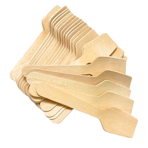 Disposable Square End Tasting Spoons, Mini Spoons Sampling Ice Cream Spoons 4 inches, Disposable Wooden Spoons (100)