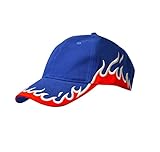 Tirrinia Cotton Racing Cap Baseball Caps with Embroidered Fire Flames