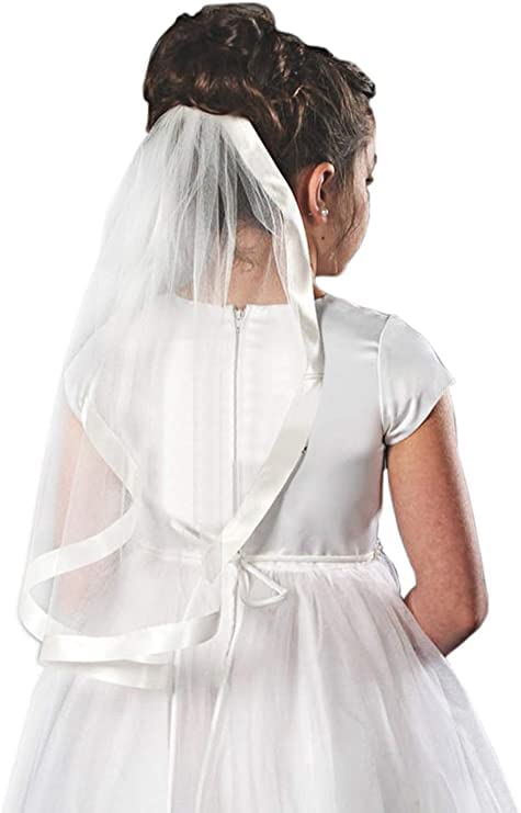 Miniatura 6 de Latious Velo de tul para novia de boda velo de tul marfil con borde de cinta simple con peine velo corto de despedida de soltera para novias y flores