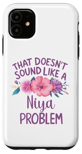 Niya Personalized Cute Flower Girls Niya Name スマホケース iPhone 11 用