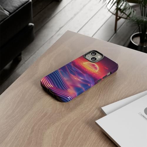 Coque iPhone 14 Vivid Sunset Waves - Le style bleu azur pour l'été - 4