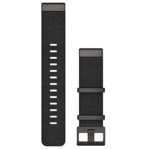Image of Garmin QuickFit 22 Watch Band - Jacquardweave Nylon Strap - Heathered Black