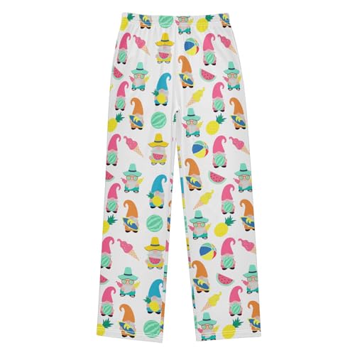 Summer Gnome Watermelon Boys Long Pants Soft Trousers Elastic Waist Kids Lounge Bottoms with Pockets S-XL - Main Image
