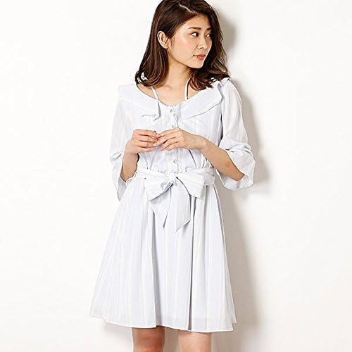 Amazon Co Jp セシルマクビー Cecil Mcbee マルチストライプオフショルワンピース 53サックス M 服 ファッション小物