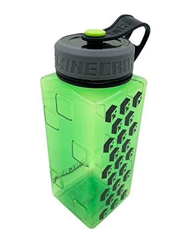 Minecraft Tritan BPA Free Water Bottle, Kids and Adults,Unisex, Durable, Sports, Portable, Reusable, Spill Proof - 36 oz