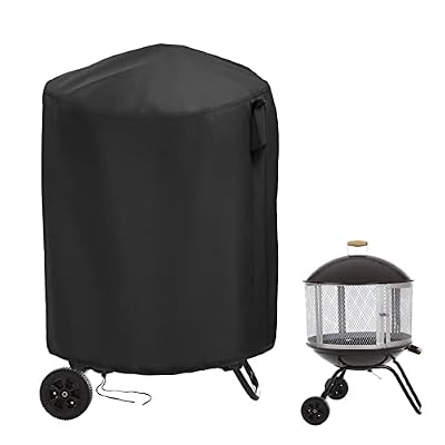 Hengme Outdoor Fireplace Cover for Fire Sense 01471 Fire Pit,Heavy Duty Outdoor Fire Pit Cover for Aoxun Chiminea Fire Pit,Outside Wood Burning Fire Pit Cover