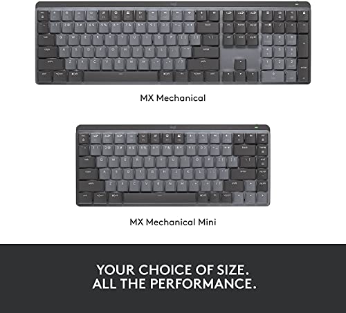 Teclado Mecânico sem fio Logitech MX Mechanical Mini com Teclas Retroiluminadas Tactile Quiet, Conex