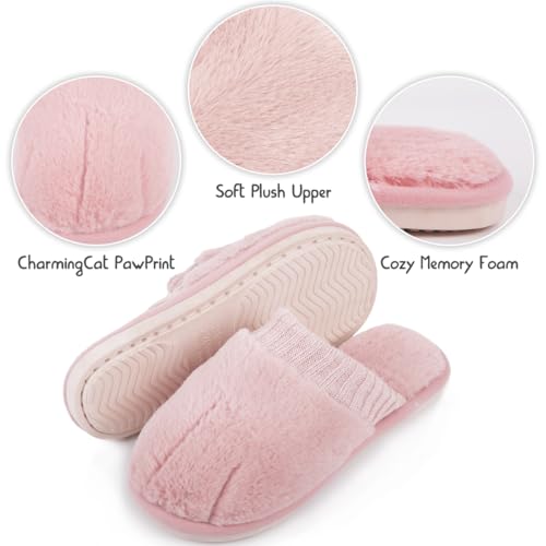 Cozy Memory Foam Bedroom Shoes - Adorable Cat Paw House Slippers for Women: Indoor Outdoor Cute Animal Slides2