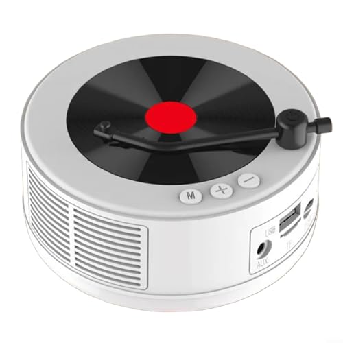 Emiif Reproductores de CD personales con radio FM retro para el hogar, pequeño, con altavoz, AUX, USB, TF, 1500 mAh