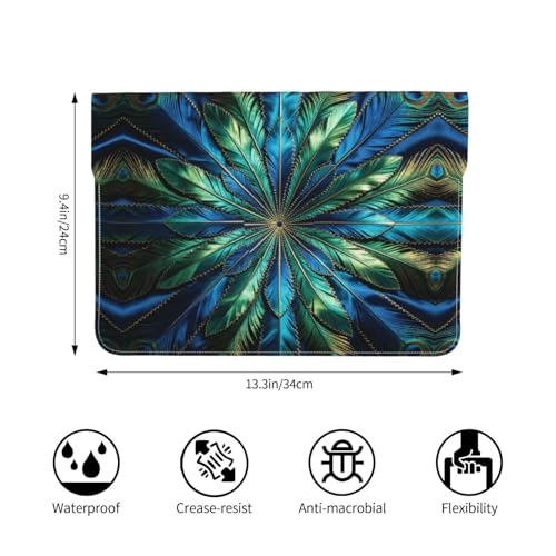 Funda de piel sintética de alta resistencia para portátiles de 13 pulgadas azules 2