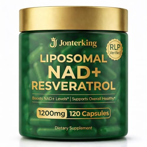 JonterKing NAD+ Supplement, 1200mg 120 Capsules Nicotinamide Riboside with Resveratro | Boost NAD+ Levels, Cellular Energy & Healthy Aging Support | 60 Serving