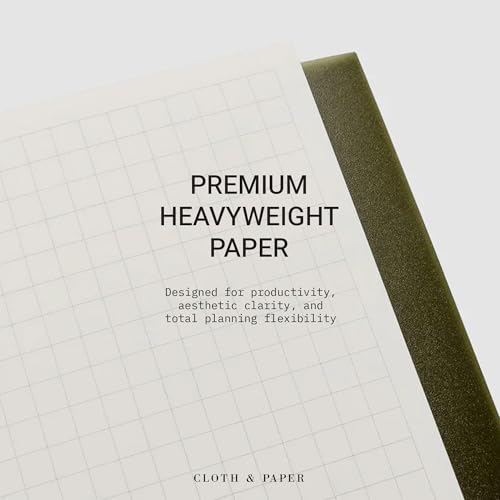 Carnet graphique Olive à reliure durable | Format compact CP petite grille pour listes et notes - 5