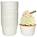 Frepea 50 Stücke Cupcake Formen Papier Muffinform Papier Antihaftbeschichtet Einweg-Backbecher für Halloween Geburtstage Hochzeiten Partys (Weiß)