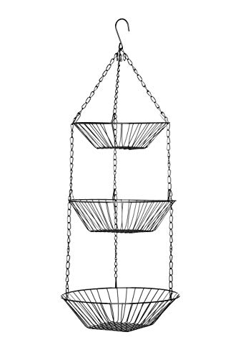 Premier Housewares 509653 3-Tier Chrome Hanging Baskets, 28 x 71 cm, Silver