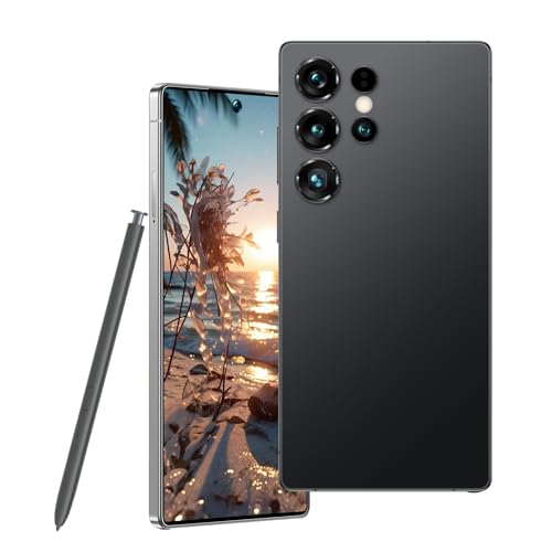 Maustron Y25Ultra Entsperren Telefon, 7,3-Zoll-Bildschirm, Dual-SIM-Karten, 8GRAM+256GROM/TF128GB, unterstützt 5G, Android 14 Smartphone，geeignet für Anfänger (Black)