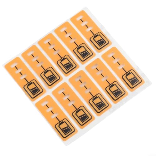 10 Pack Yellow Battery Key Sticker Label Replacement for 18V 14.4V Lithium Battery DCB200 DCB140, 34x12mm Paper Capacity Indicator Sticker