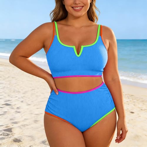 Bikini deux pièces froncé grande taille : maillot de bain taille haute drapé - 2