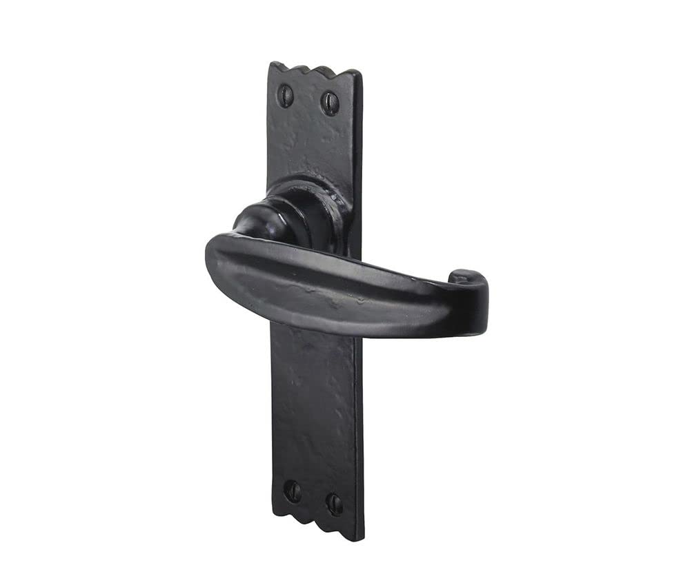 Old Hill Ironworks 158mm x 38mm Antique Charlbury Suite Lever Latch Handles, Black