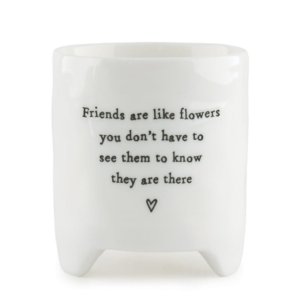 East of India Friends are Like Flowers Mini Porcelain Plant Pot