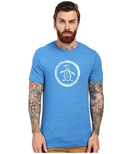 Image of ORIGINAL PENGUIN Men's Triblend Circle Logo T-Shirt - Blue - XXL