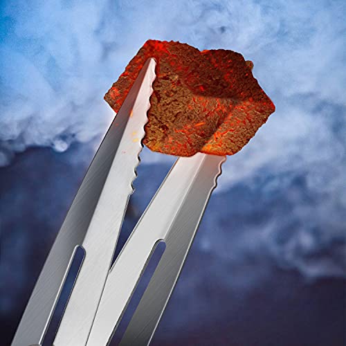 Shisha Zangen - Kitosun Shisha Zubehör Dicke Edelstahl Shisha Kohlezange 22 cm Lang Robuste Heavy Duty Shisha Zubehör für Rauchen Shisha Holzkohle BBQ Küche Haushaltsgeräte 1 Stück poliert Zangen
