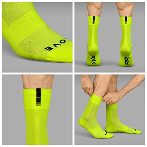 Image of GripGrab Lightweight SL Summer Cycling Socks - 2 Lengths, Road & Gravel | Breathable Coolmax mesh, stretch arch support, short ~3.5 in or tall ~6 in cuff - road, MTB, gravel & indoor biking