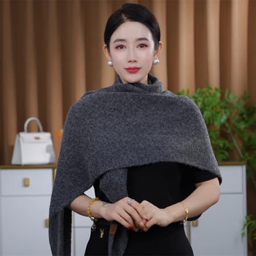 Shawl Wrap Women Triangle Sweater Scarf Cross Knit Pashmina Wool Blend Cape Winter Fall Evening Casual Outerwear3