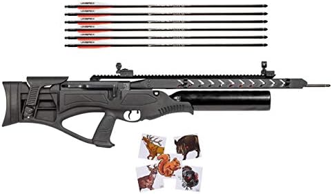 Hatsan Harpoon Arrow - Rifle de aire con flechas de fibra de carbono incluidas y paquete de objetivos de papel Wearable4U 100x
