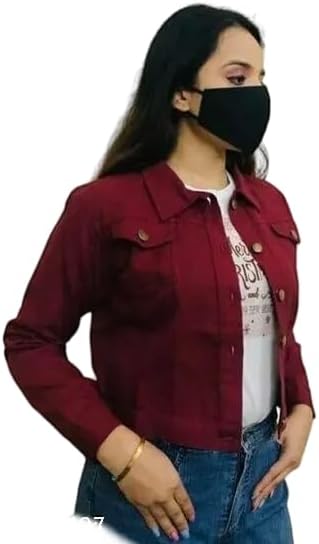 Women’s Regular Fit Solid Denim Jacket Modern Look