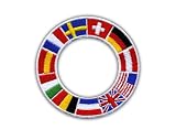 Parche duradero para coser Escudo internacional con banderas, para coser, parche bordado, insignia, emblema