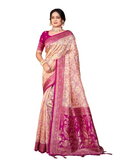 Peach SILK Woven Work Traditional Saree-image-20