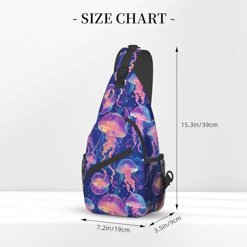 Jellyfish Sling Backpack Chest Bag Crossbody Shoulder Bag Gym Cycling Travel Hiking Daypack For Men Women3