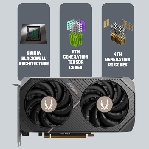 Image of ZOTAC Gaming GeForce RTX 5060 AMP Graphics Card - Black | 8 GB GDDR7 | DLSS 4 | 128 Bit | PCIE 5.0 | SFF Ready | 3840 CUDA Cores | IceStorm 2.0 Cooling | ZT-B50600F-10M
