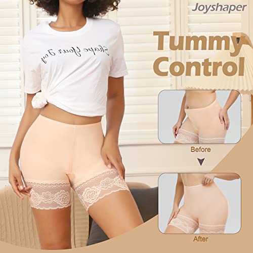 Joyshaper Slip Shorts For Under Dresses Thigh Bands Anti Chafing Lace Panties Underwear Women Base Layer (Beige, Xxxl) #TOP3