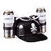 Produktbild Relaxdays Trinkhelm Pirat, Helm mit Schlauch, für 2 Dosen Bier, Karneval Spaß Partyartikel, Totenkopf Bierhelm, schwarz