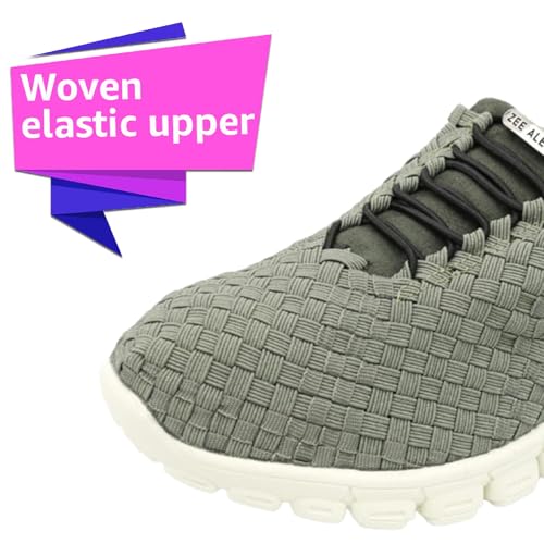 Image of Zee Alexis Women's Danielle Sneakers | Breathable Lightweight Flexible Casual Comfortable Slip-On No-Tie Elastic Laces Woven Shoes