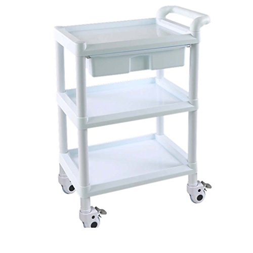 YuanYu Storage Trolley - Beauty Car Treatment Car Medical Instrument Car Mute Multi-function Trolley shelf trolley (Size : 53.9 * 36.6 * 88cm)
