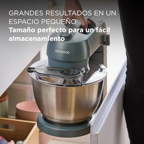 Miniatura 2 de Kenwood Go Kzm35.000gy Amasadora Con Diseño Compacto Y Bol De 4l, 3 Accesorios Para Mezclar, 6 Velocidades, 30 Cm De Alto Y Asa Para Transportar, Potencia 800w, Color Azul Tormenta