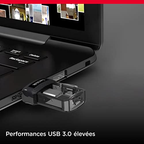 SanDisk Ultra Dual USB Flash Drive USB M3.0 up to 130 MB/ - vue 4