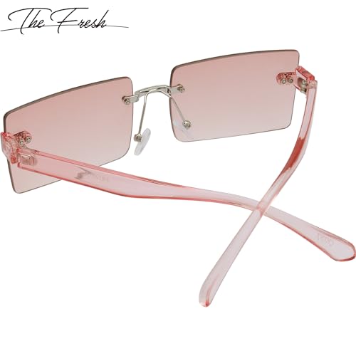 Image of The Fresh Minimalist Small Rectangular Sunglasses Clear Eyewear - Exquisite Packaging