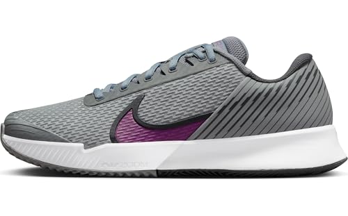 NikeCourt Air Zoom Vapor Pro 2 Men's Clay Tennis Shoes (DV2020-006, Smoke Grey/Dark Smoke Grey/Black/Sangria) Size 10.5