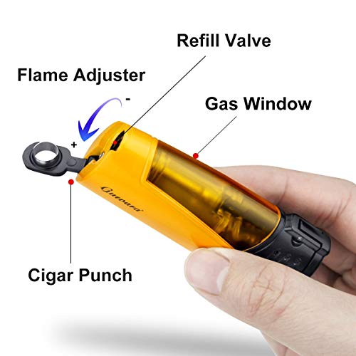 Cigar Torch Lighters 3 Jet Strong Flame Butane Refillbale Windproof High Quality Lighter with Punch [Gas Not Include] - Thumbnail 5