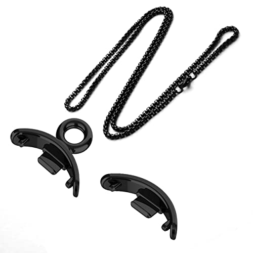 CZhkg Anhänger Lanyard für Xiaomi Mi Band 8 Armband, 2 Armbandanschlüsse, Edelstahl Anhänger Halskettenarmband, Metallverbindungs Befestigungsverbinder für Xiaomi Band 8 Zubehör (schwarz1)